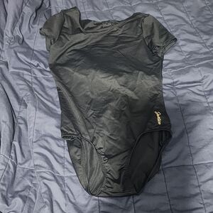 Justice Black Short Sleeve Bodysuit for Kids